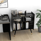 33"W Record Player Table Holds, Double Layer Record Table Cabinet, Audio Holder