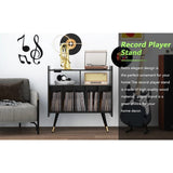 33"W Record Player Table Holds, Double Layer Record Table Cabinet, Audio Holder