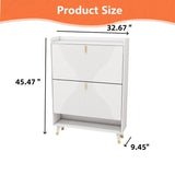 33"W Shoe Cabinet Organizer, shoe storage boxes, 2drawer entrance Shoe storage