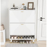 33"W Shoe Cabinet Organizer, shoe storage boxes, 2drawer entrance Shoe storage