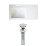 34-in. W x 18-in. D Ceramic Top Set In White Color And Drain