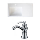 34-in. W x 18-in. D Ceramic Top Set In White Color With Single Hole CUPC Faucet