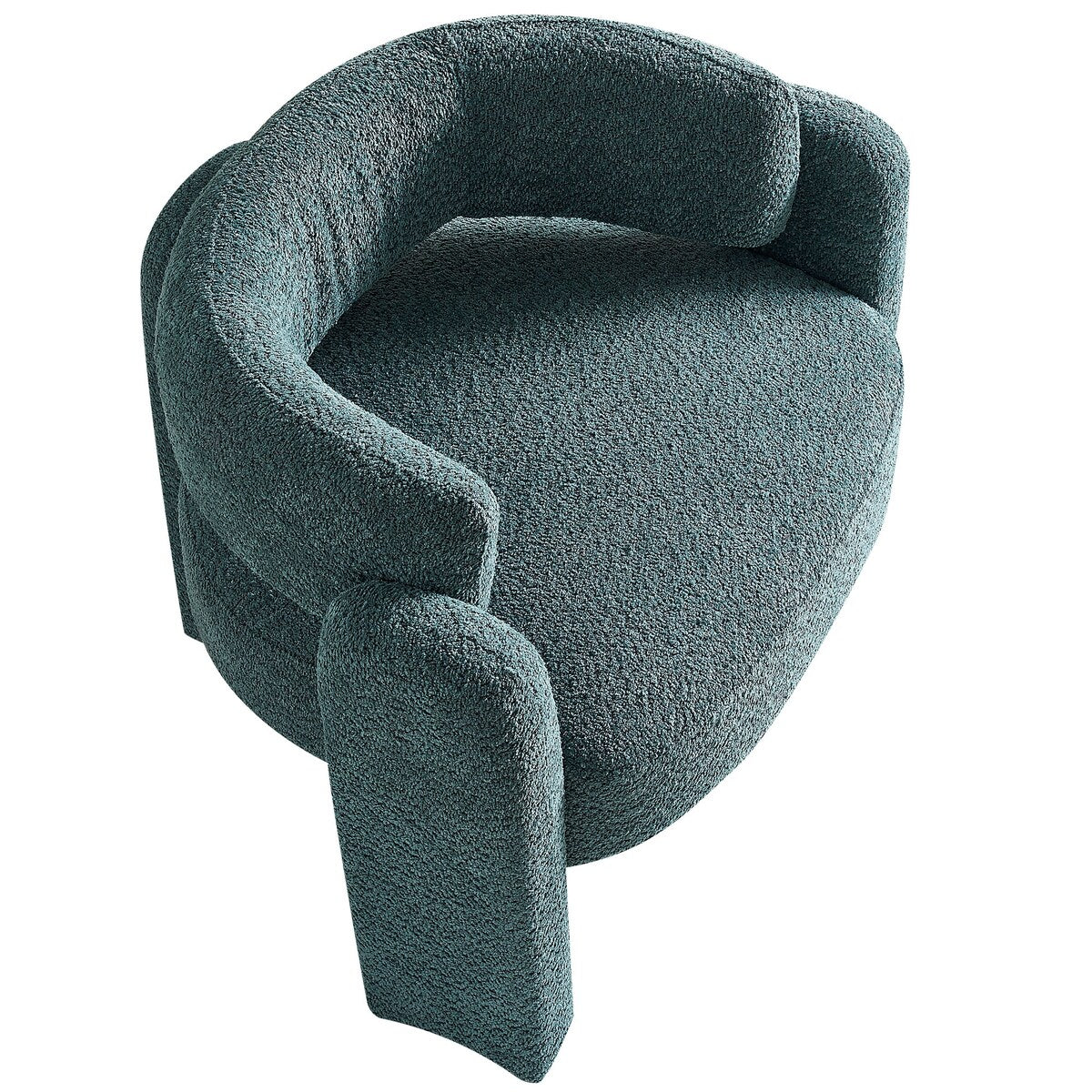 34.65"W Boucle Upholstered Accent Chair With Seat Cushion