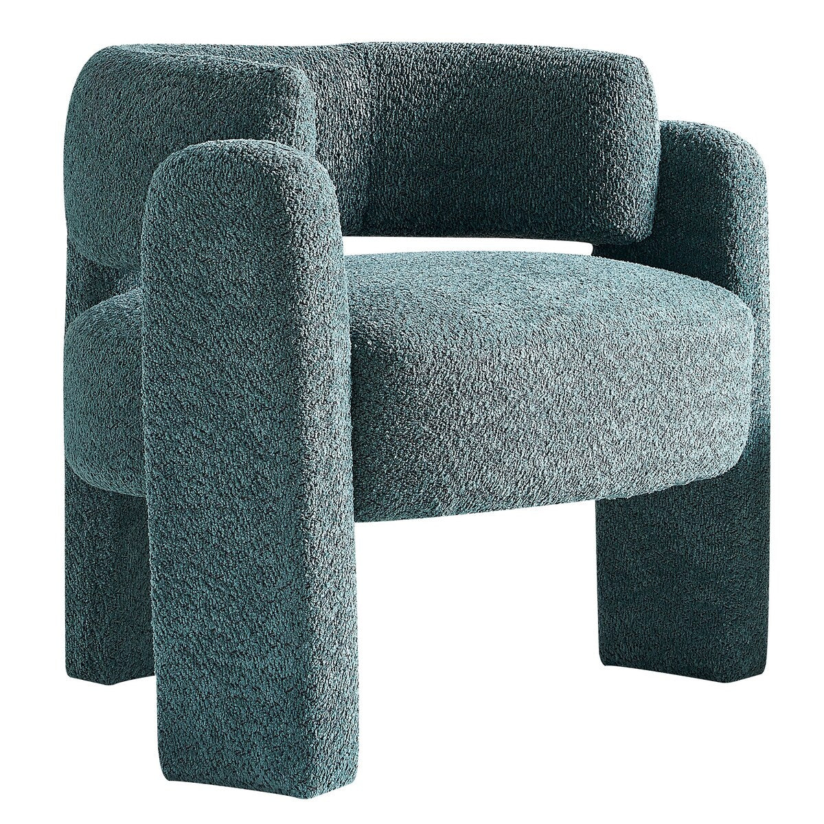 34.65"W Boucle Upholstered Accent Chair With Seat Cushion