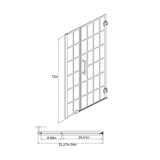 34"/40" x 72" Pivot Framed Shower Door with Pattern Glass in Matte Black