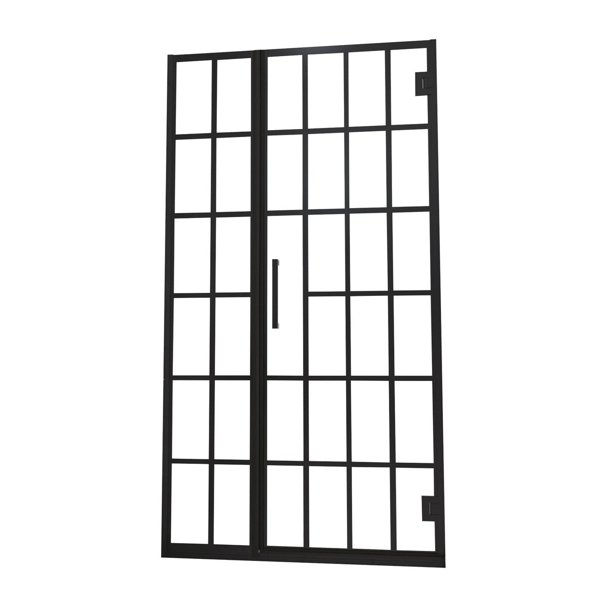 34"/40" x 72" Pivot Framed Shower Door with Pattern Glass in Matte Black