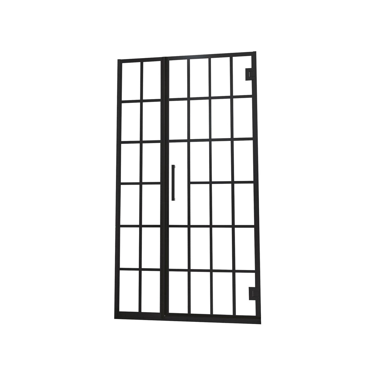 34"/40" x 72" Pivot Framed Shower Door with Pattern Glass in Matte Black