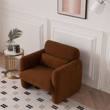 34" Modern Single Lamb Fleece Fabric Sofa with Support Pillow