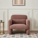34" Modern Single Lamb Fleece Fabric Sofa with Support Pillow