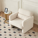 34" Modern Single Lamb Fleece Fabric Sofa with Support Pillow