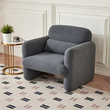 34" Modern Single Lamb Fleece Fabric Sofa with Support Pillow