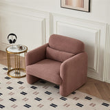 34" Modern Single Lamb Fleece Fabric Sofa with Support Pillow