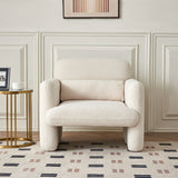 34" Modern Single Lamb Fleece Fabric Sofa with Support Pillow