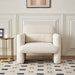 34" Modern Single Lamb Fleece Fabric Sofa with Support Pillow