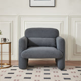 34" Modern Single Lamb Fleece Fabric Sofa with Support Pillow