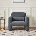 34" Modern Single Lamb Fleece Fabric Sofa with Support Pillow