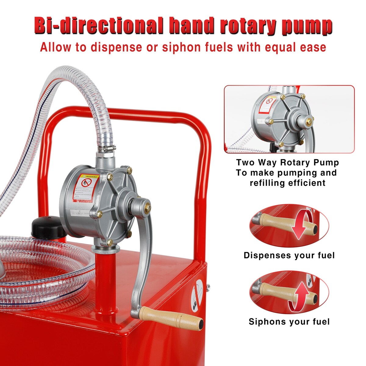 35 Gallon Gas Caddy Fuel Tank Storage Gasoline with Pump Red - 35 gal