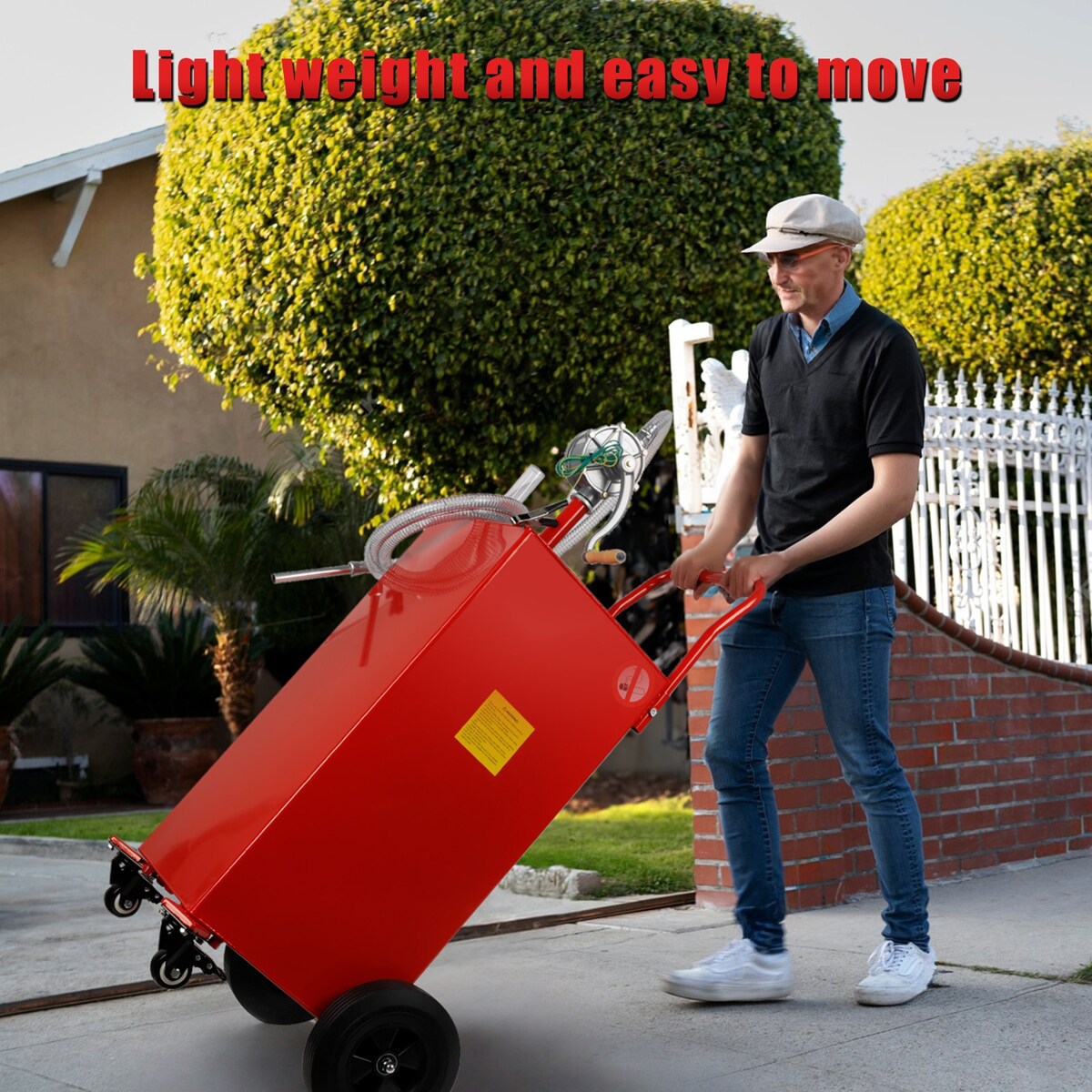 35 Gallon Gas Caddy Fuel Tank Storage Gasoline with Pump Red - 35 gal