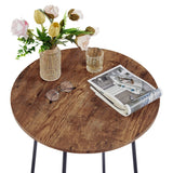 35.4'' High Round Bar Table, Industrial Style Wood Top Bistro Pub/Breakfast Table
