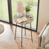 35.4'' High Round Bar Table, Industrial Style Wood Top Bistro Pub/Breakfast Table