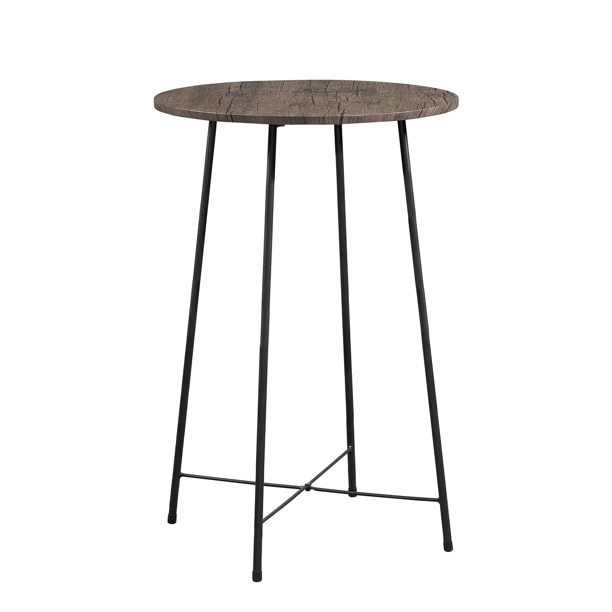 35.4'' High Round Bar Table, Industrial Style Wood Top Bistro Pub/Breakfast Table
