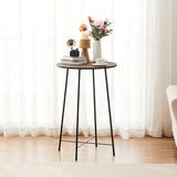 35.4'' High Round Bar Table, Industrial Style Wood Top Bistro Pub/Breakfast Table