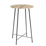 35.4'' High Round Bar Table, Industrial Style Wood Top Bistro Pub/Breakfast Table