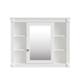 35'' x 28'' Wall Mounted Bathroom Storage Cabinet, Modern Bathroom Wall Cabinet with Mirror, Mirror Cabinet with 6 Open Shelves