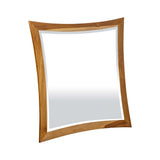 36" EcoDecors Curvature Solid Teak Wall Mirror,, 36" x 35" in Natural EarthyTeak Finish