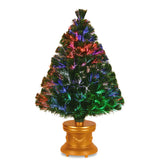 National Tree Company 3 ft. Fiber Optic Evergreen Gold Column Base-Multi Color Wheel 36-inch Firework Tree