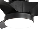32 Inch Flush Mount LED Ceiling Fan with Lights Remote(3-Blade)