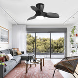 32 Inch Flush Mount LED Ceiling Fan with Lights Remote(3-Blade)