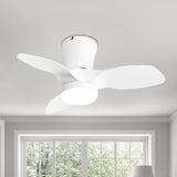 32 Inch Flush Mount LED Ceiling Fan with Lights Remote(3-Blade)