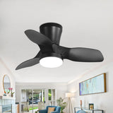 32 Inch Flush Mount LED Ceiling Fan with Lights Remote(3-Blade)