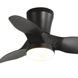 32 Inch Flush Mount LED Ceiling Fan with Lights Remote(3-Blade)