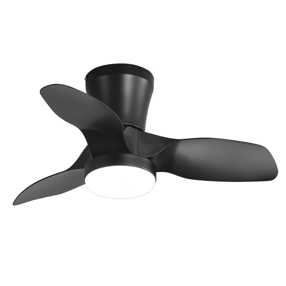32 Inch Flush Mount LED Ceiling Fan with Lights Remote(3-Blade)