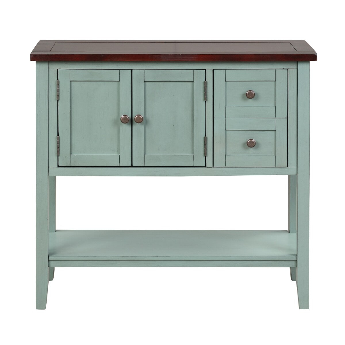 36 Inch Modern Console Table for Living Room with 2 Drawers , 1 Cabinet and 1 Built Shelf