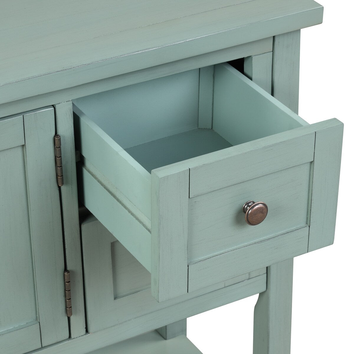 36 Inch Modern Console Table for Living Room with 2 Drawers , 1 Cabinet and 1 Built Shelf