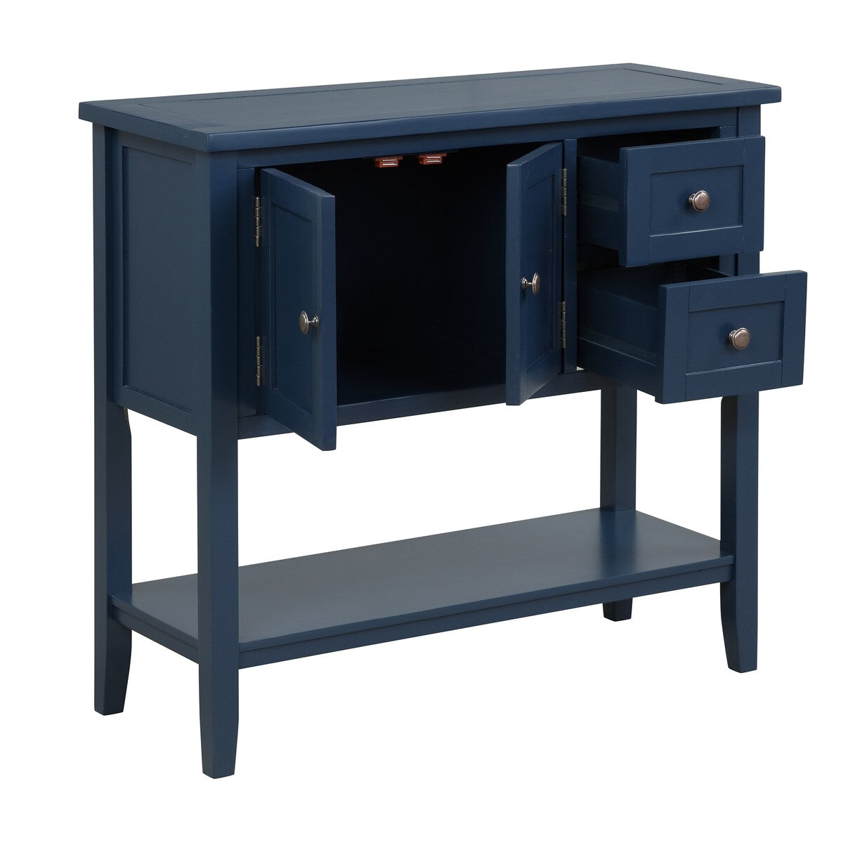 36 Inch Modern Console Table for Living Room with 2 Drawers , 1 Cabinet and 1 Built Shelf