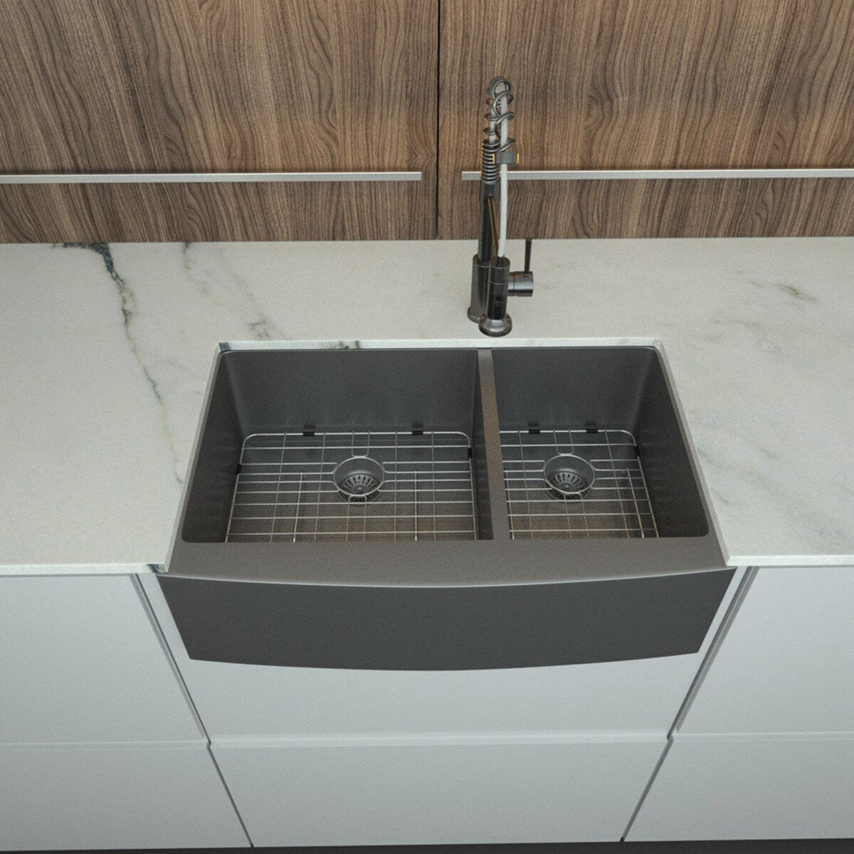 36 Inch Stainless Steel Double Bowl Farmhouse Kitchen Sink