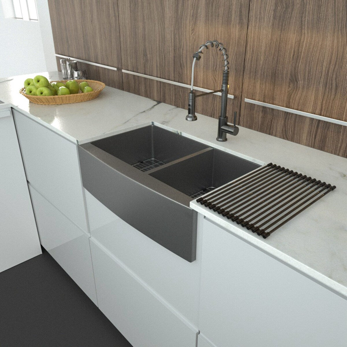 36 Inch Stainless Steel Double Bowl Farmhouse Kitchen Sink