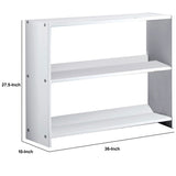 36 Inch Transitional Style Wooden Bookshelf, White