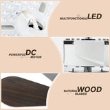 36 in. Dimmable LED Indoor/Outdoor White Smart Ceiling Fan with Light and Remote Without bulbs - N/A
