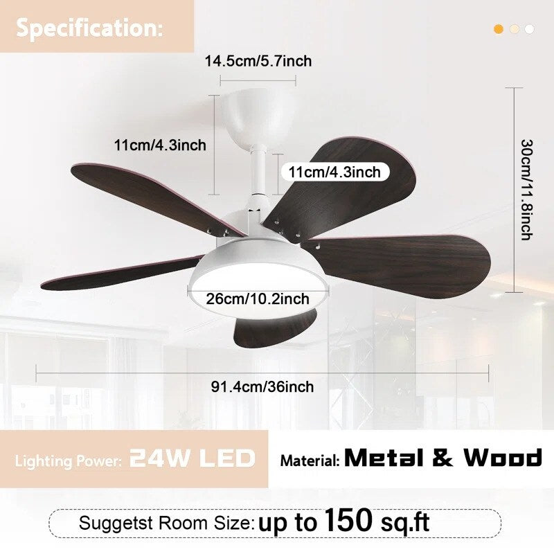 36 in. Dimmable LED Indoor/Outdoor White Smart Ceiling Fan with Light and Remote Without bulbs - N/A