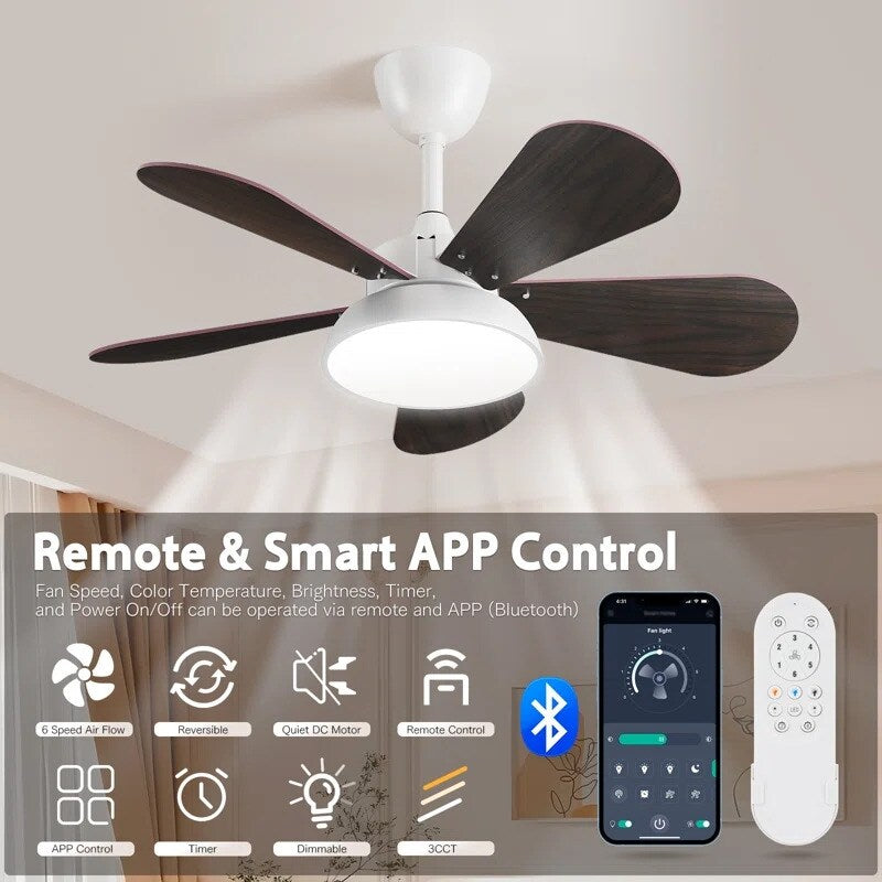 36 in. Dimmable LED Indoor/Outdoor White Smart Ceiling Fan with Light and Remote Without bulbs - N/A