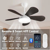 36 in. Dimmable LED Indoor/Outdoor White Smart Ceiling Fan with Light and Remote Without bulbs - N/A