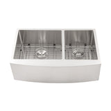 36 in. Farmhouse Apron-Front Stainless Steel Double Bowl Kitchen Sink