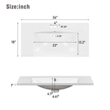 36 in. W Bathroom Vanity with White Resin Sink, Two Doors and Four Drawers