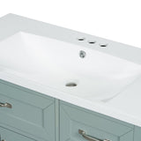36 in.W MDF Freestanding Bathroom Vanity Set with Integrated Sink, Drawers and Doors - 36" x 18" x 36"