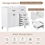 36 in.W MDF Freestanding Bathroom Vanity Set with Integrated Sink, Drawers and Doors - 36" x 18" x 36"